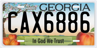 GA license plate CAX6886