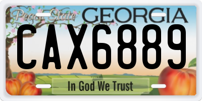 GA license plate CAX6889