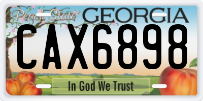 GA license plate CAX6898
