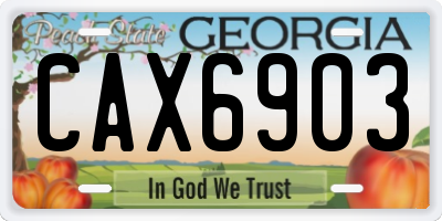 GA license plate CAX6903