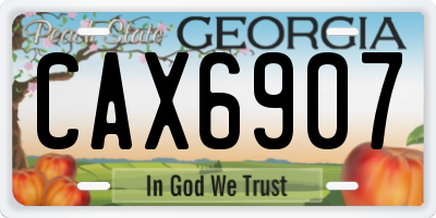 GA license plate CAX6907