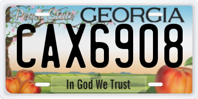 GA license plate CAX6908