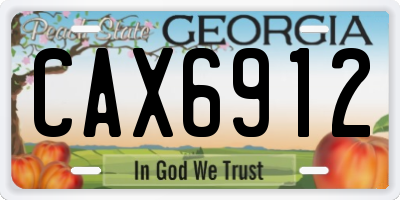 GA license plate CAX6912