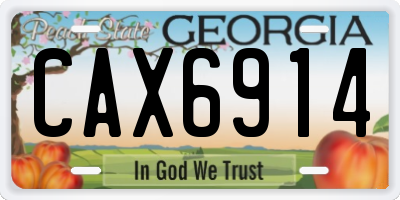 GA license plate CAX6914