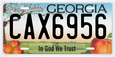 GA license plate CAX6956