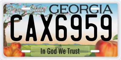 GA license plate CAX6959