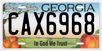 GA license plate CAX6968