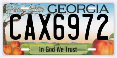 GA license plate CAX6972