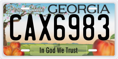 GA license plate CAX6983