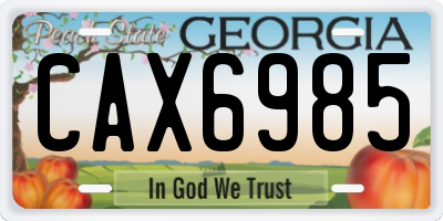 GA license plate CAX6985
