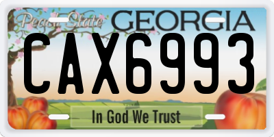 GA license plate CAX6993