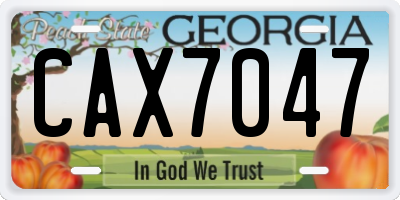 GA license plate CAX7047