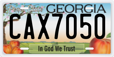 GA license plate CAX7050