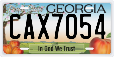 GA license plate CAX7054