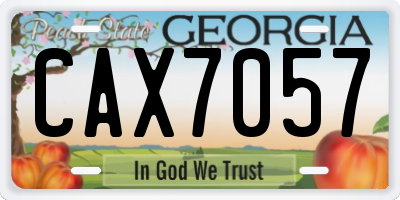 GA license plate CAX7057
