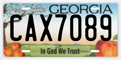 GA license plate CAX7089