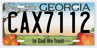 GA license plate CAX7112