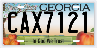 GA license plate CAX7121