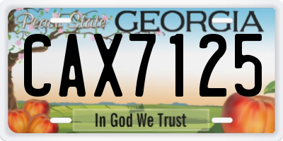 GA license plate CAX7125