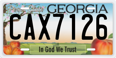 GA license plate CAX7126