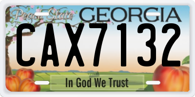 GA license plate CAX7132