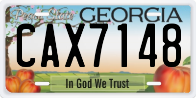 GA license plate CAX7148