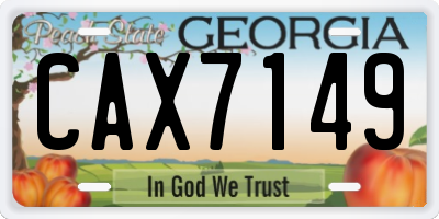 GA license plate CAX7149