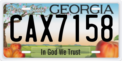 GA license plate CAX7158