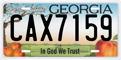 GA license plate CAX7159