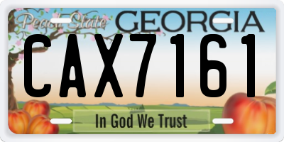 GA license plate CAX7161