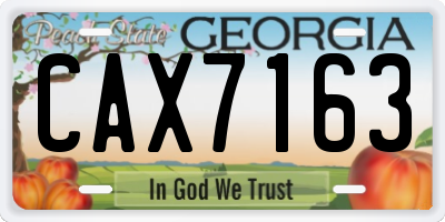 GA license plate CAX7163