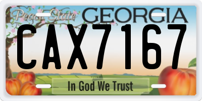 GA license plate CAX7167