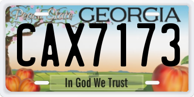 GA license plate CAX7173