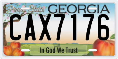 GA license plate CAX7176