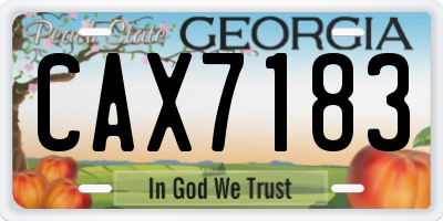 GA license plate CAX7183