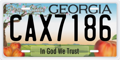 GA license plate CAX7186