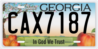 GA license plate CAX7187