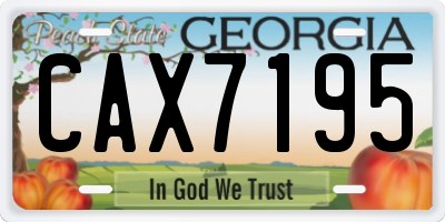 GA license plate CAX7195