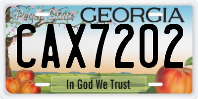 GA license plate CAX7202