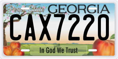 GA license plate CAX7220