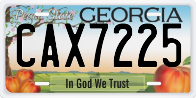 GA license plate CAX7225