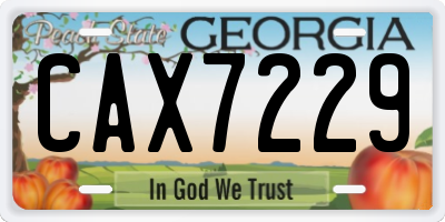 GA license plate CAX7229