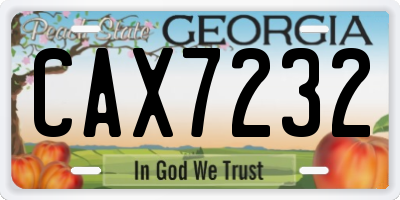 GA license plate CAX7232