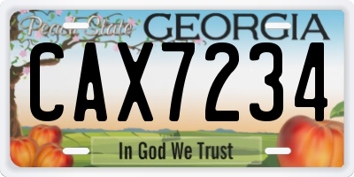 GA license plate CAX7234