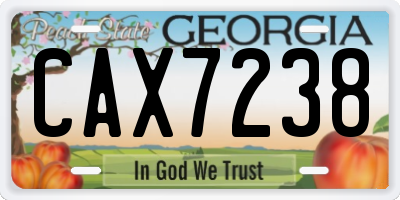 GA license plate CAX7238