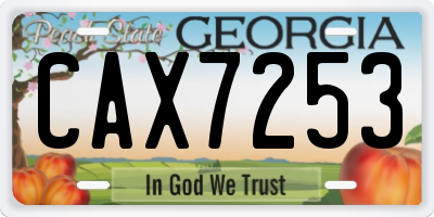 GA license plate CAX7253