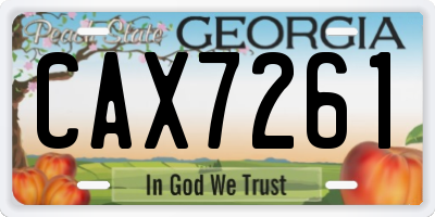 GA license plate CAX7261