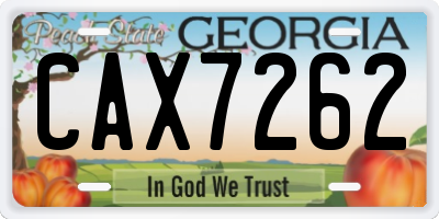GA license plate CAX7262