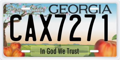GA license plate CAX7271