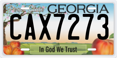 GA license plate CAX7273